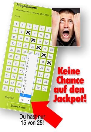 Keine Chance auf den Jackpot!